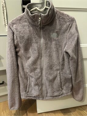 The North Face Kids Plush Full-Zip Fleece Jacket in Mauve Gray
